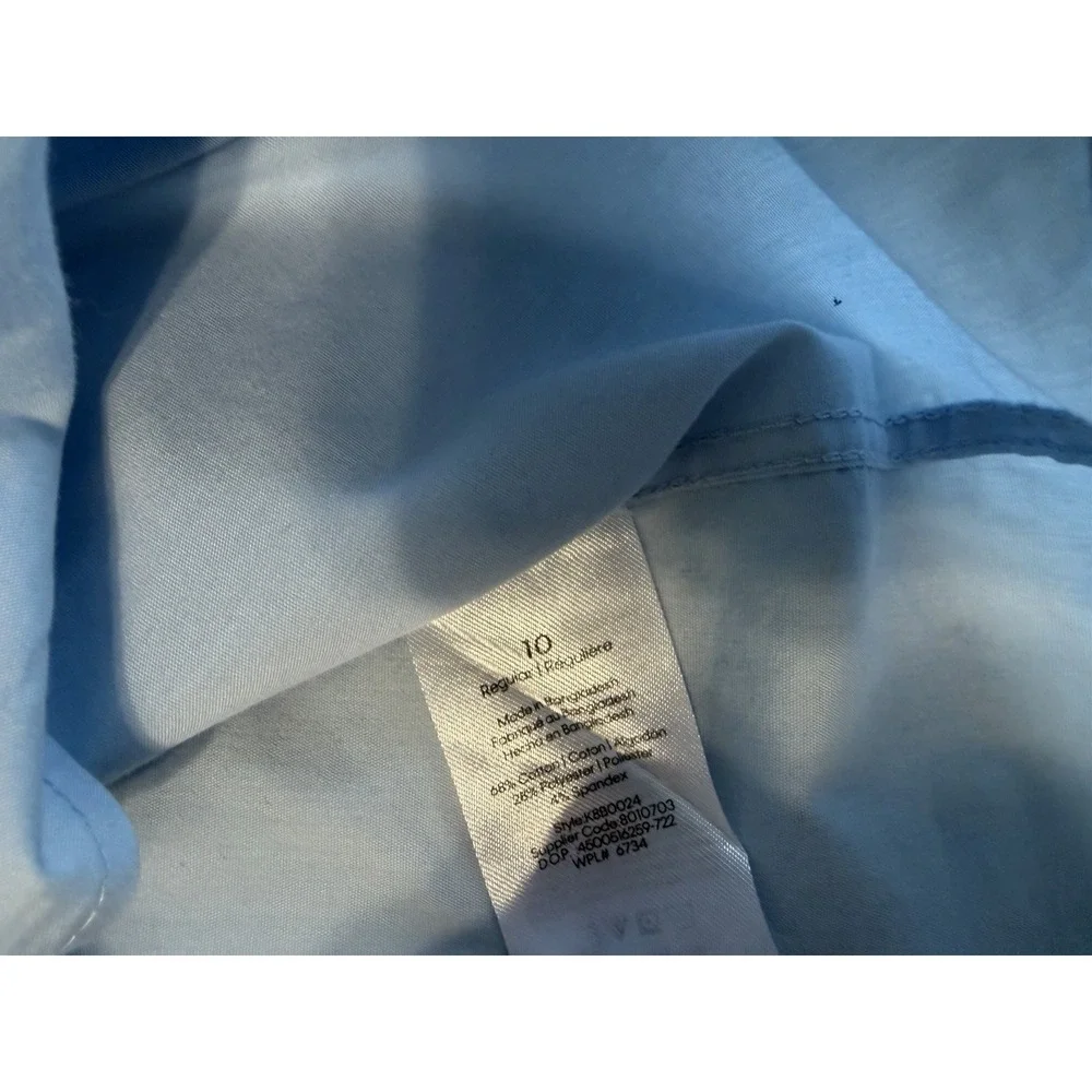 Calvin Klein Boys Dress Shirt s10 BabyBlue Slim Fit Stretch Long Sleeve Button